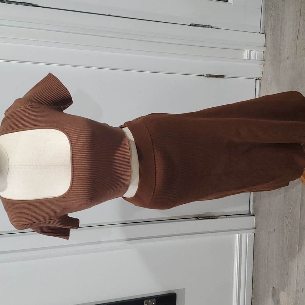 House of Harlow 1960 Ribbed Crop Top - Brown - Size Medium
